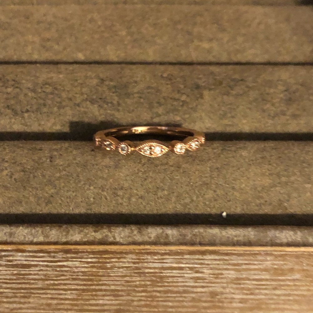 Rose Gold and Diamond Vintage-Style Wedding Band